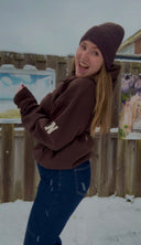 Unisex dark brown hoodie 412