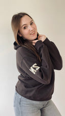 Unisex dark brown hoodie 412