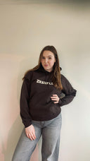 Unisex donker bruin hoodie 412
