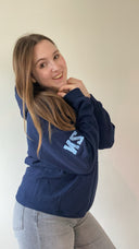 Unisex donker blauw hoodie 412